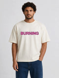 Relaxed Fit Printed Brown Tshirt