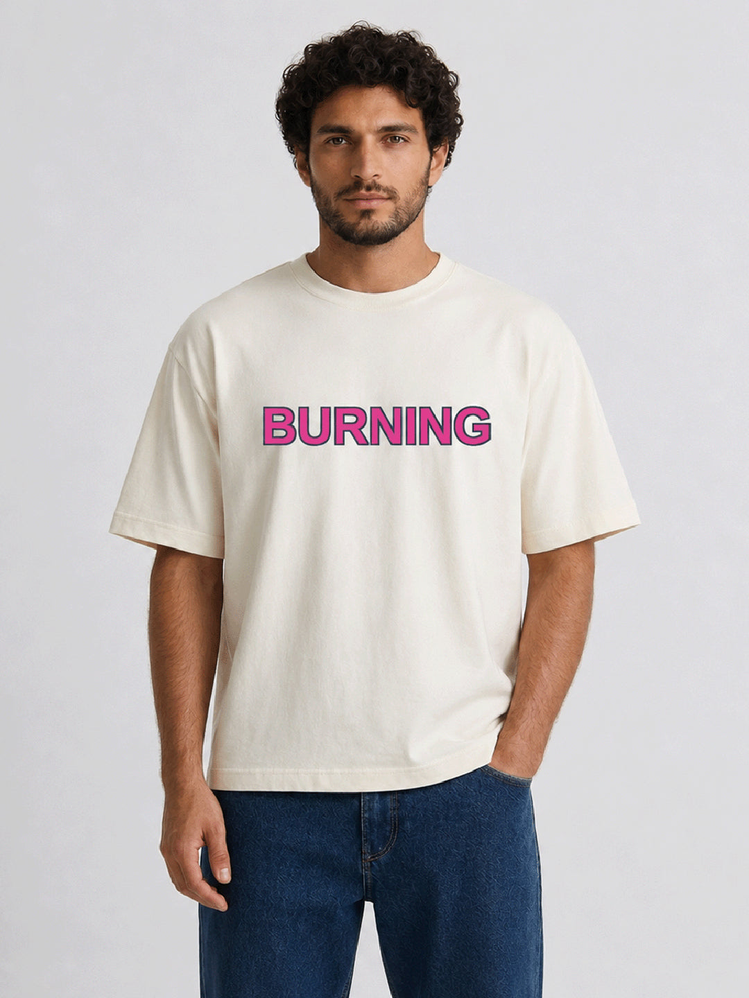 Relaxed Fit Printed Brown Tshirt