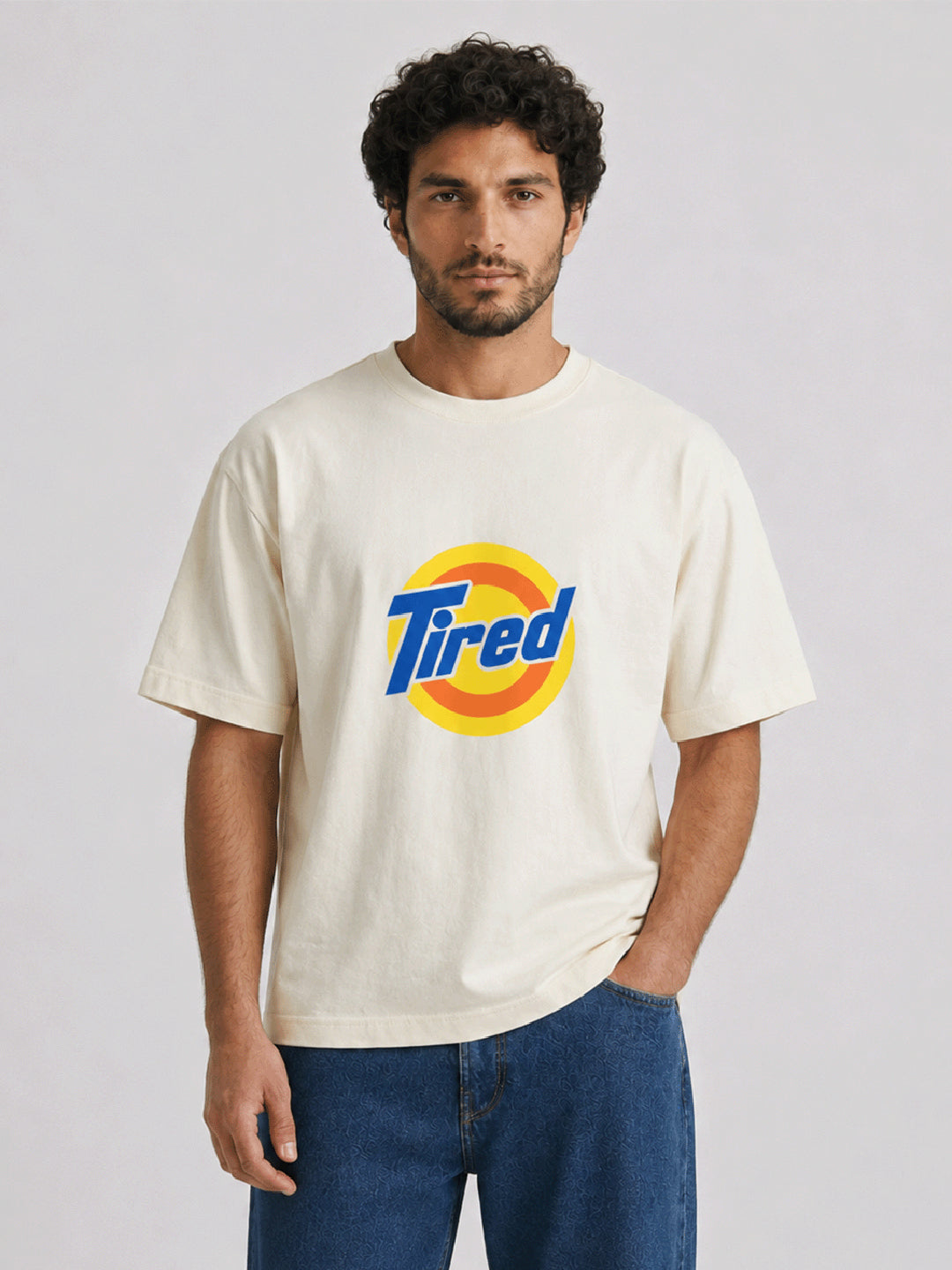 Relaxed Fit Printed Brown Tshirt