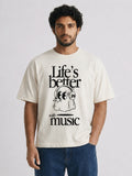 Relaxed Fit Printed Brown Tshirt