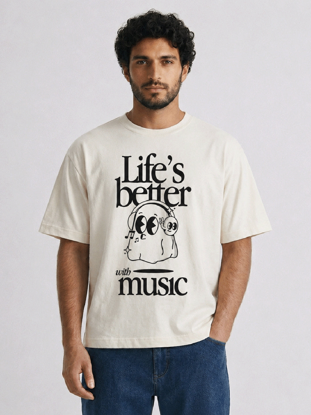 Relaxed Fit Printed Brown Tshirt