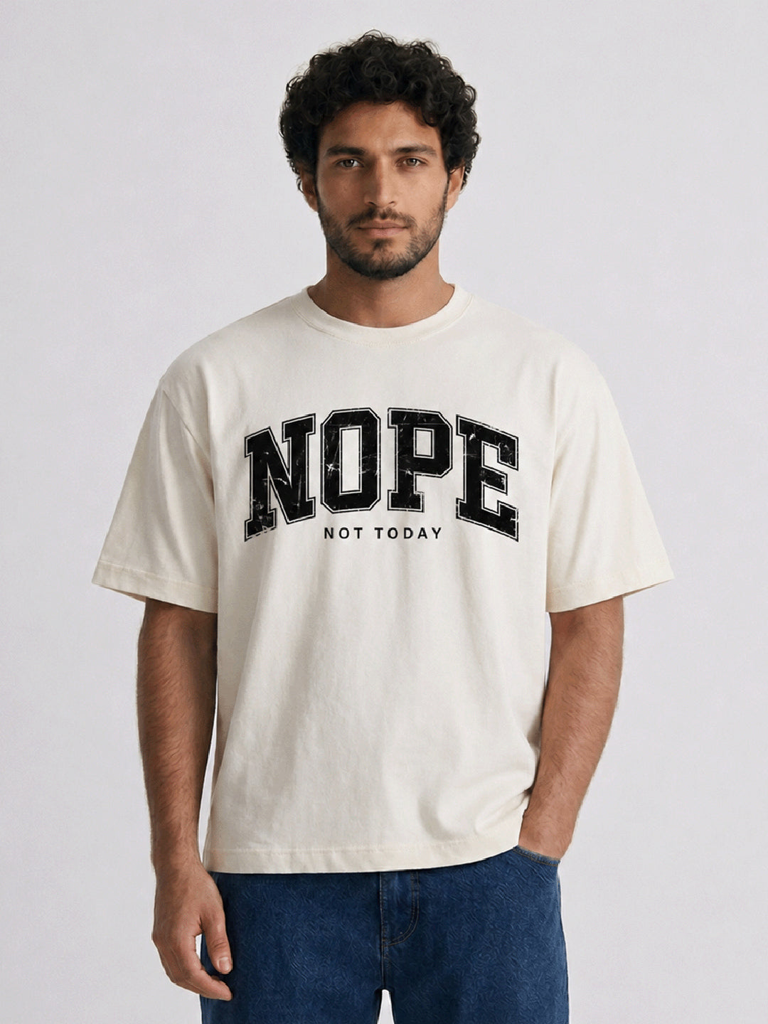 Relaxed Fit Printed Brown Tshirt