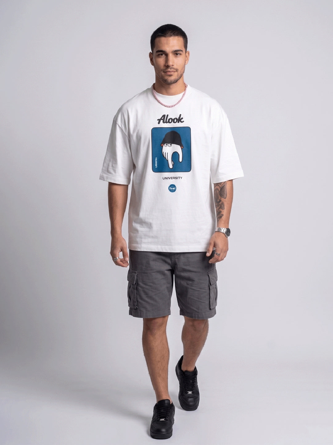 Relaxed Fit Printed Brown Tshirt