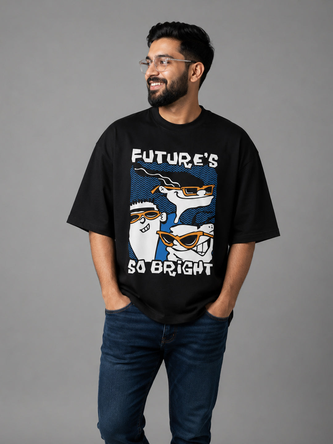 Relaxed Fit Printed Brown T-Shirts