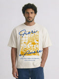 Relaxed Fit Printed Brown Tshirt