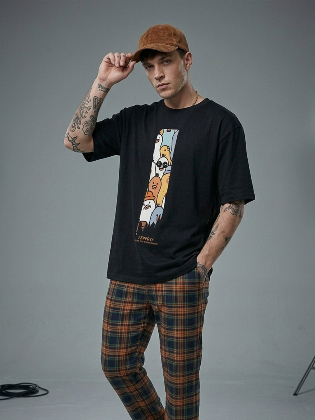 Relaxed Fit Printed Brown T-Shirts