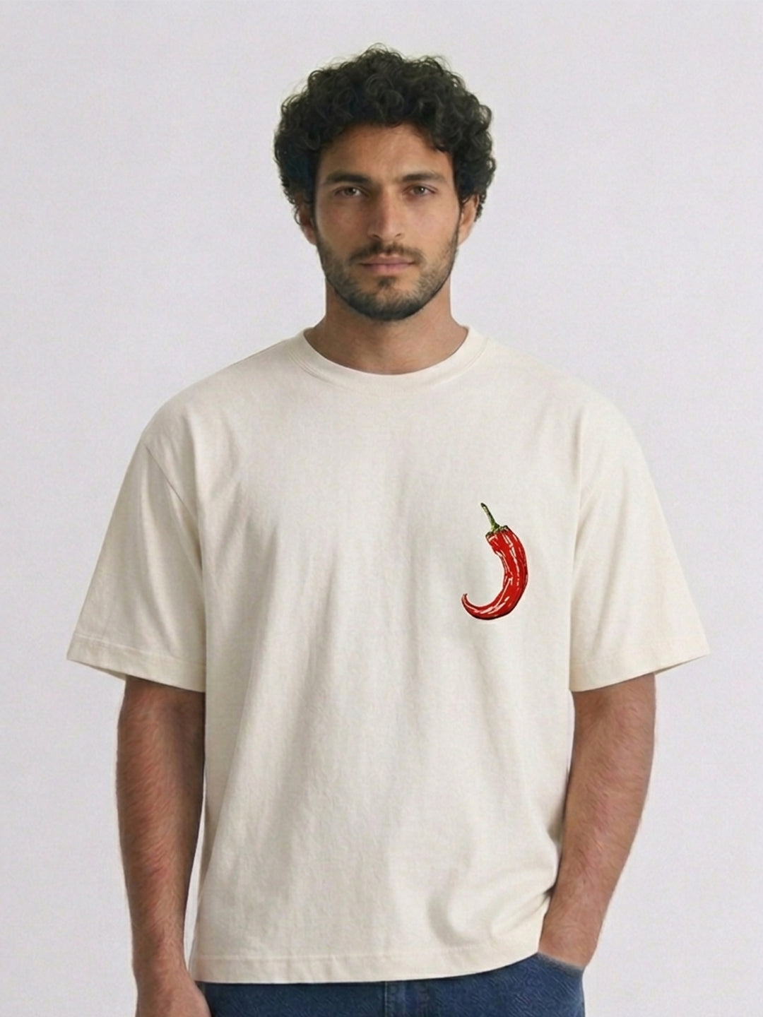 Relaxed Fit Printed Brown Tshirt