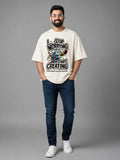 Relaxed Fit Printed Brown Tshirt