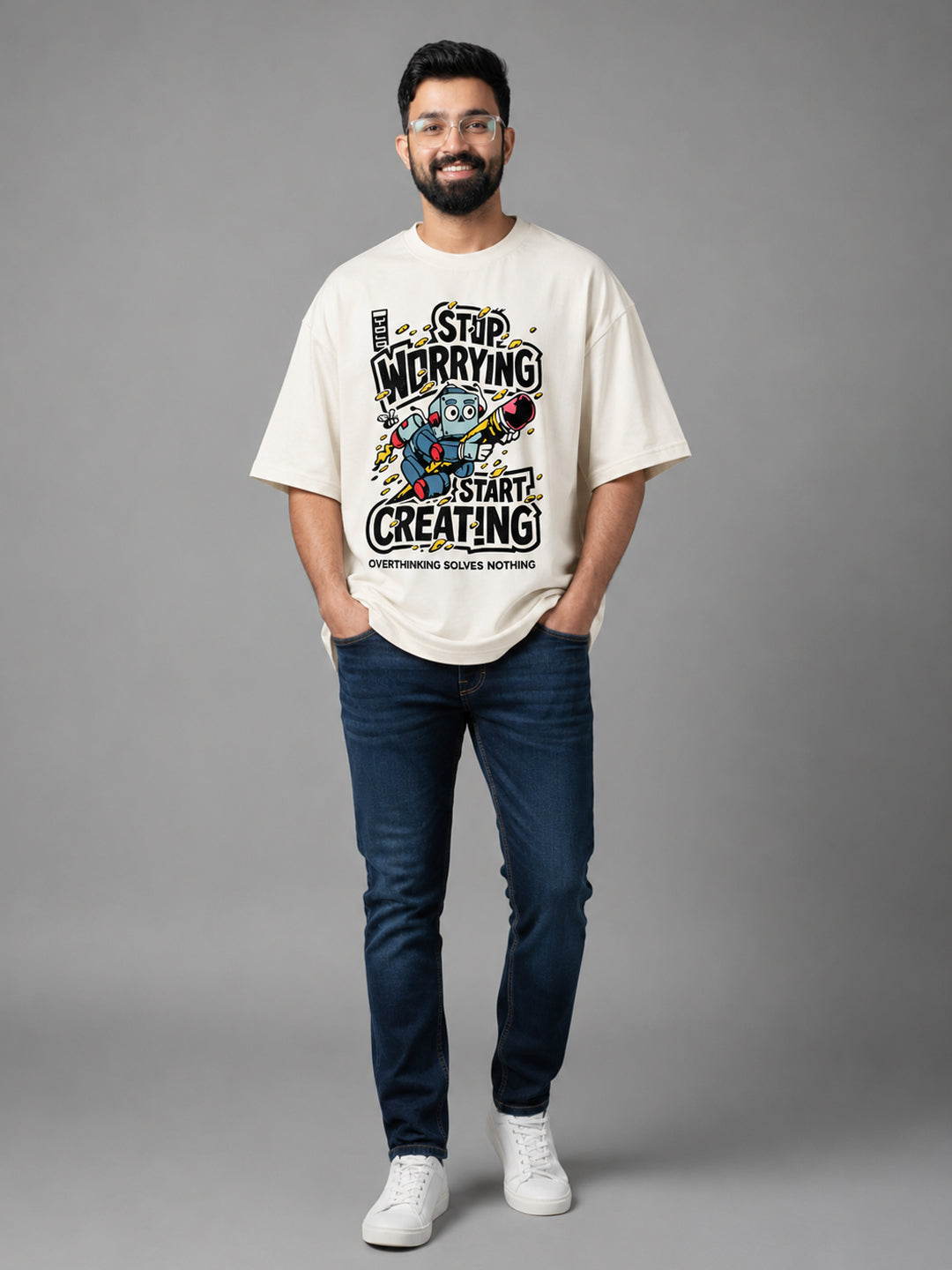 Relaxed Fit Printed Brown Tshirt