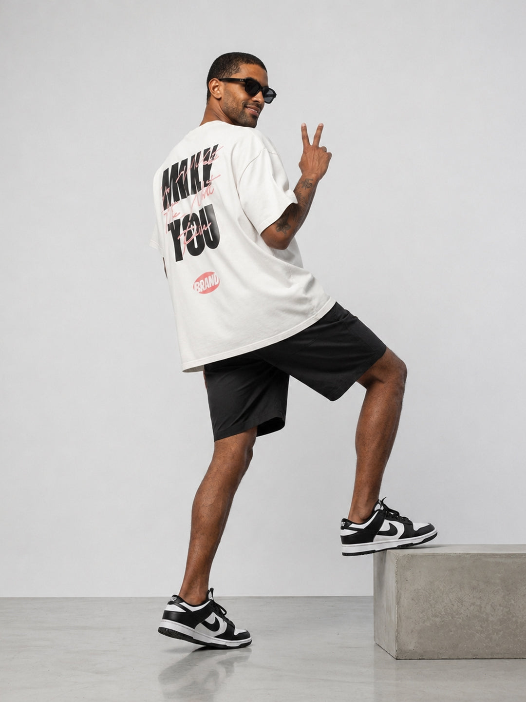 Relaxed Fit Printed Brown Tshirt