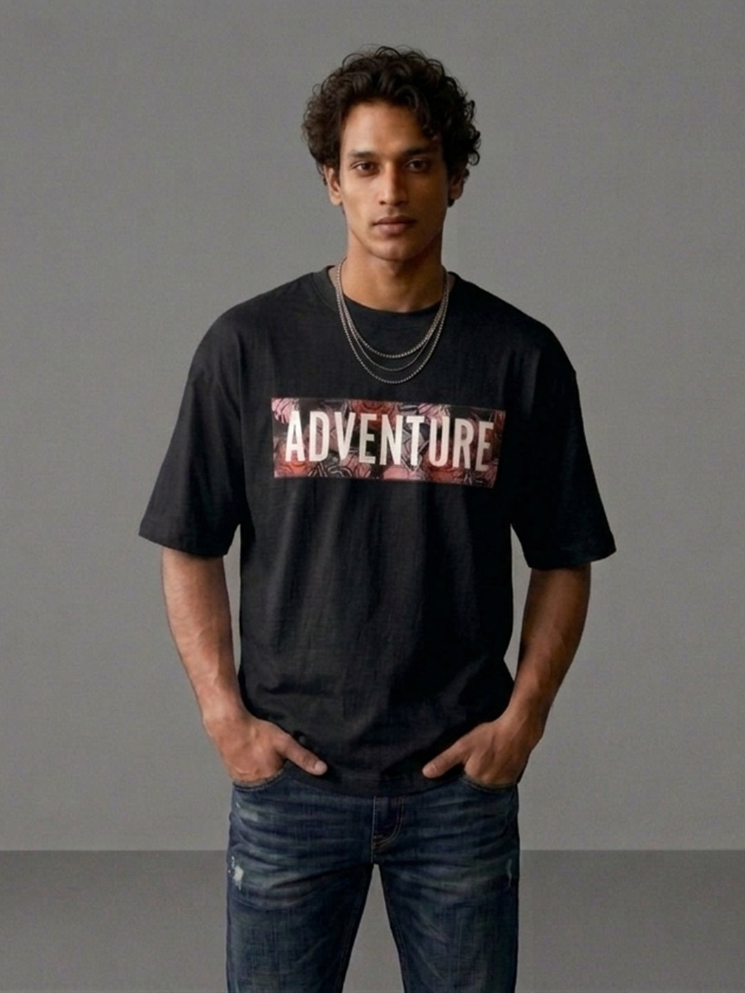 Relaxed Fit Printed Brown T-Shirts