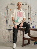 Relaxed Fit Printed Brown Tshirt