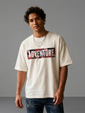 Relaxed Fit Printed Brown Tshirt