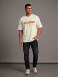 Relaxed Fit Printed Brown Tshirt