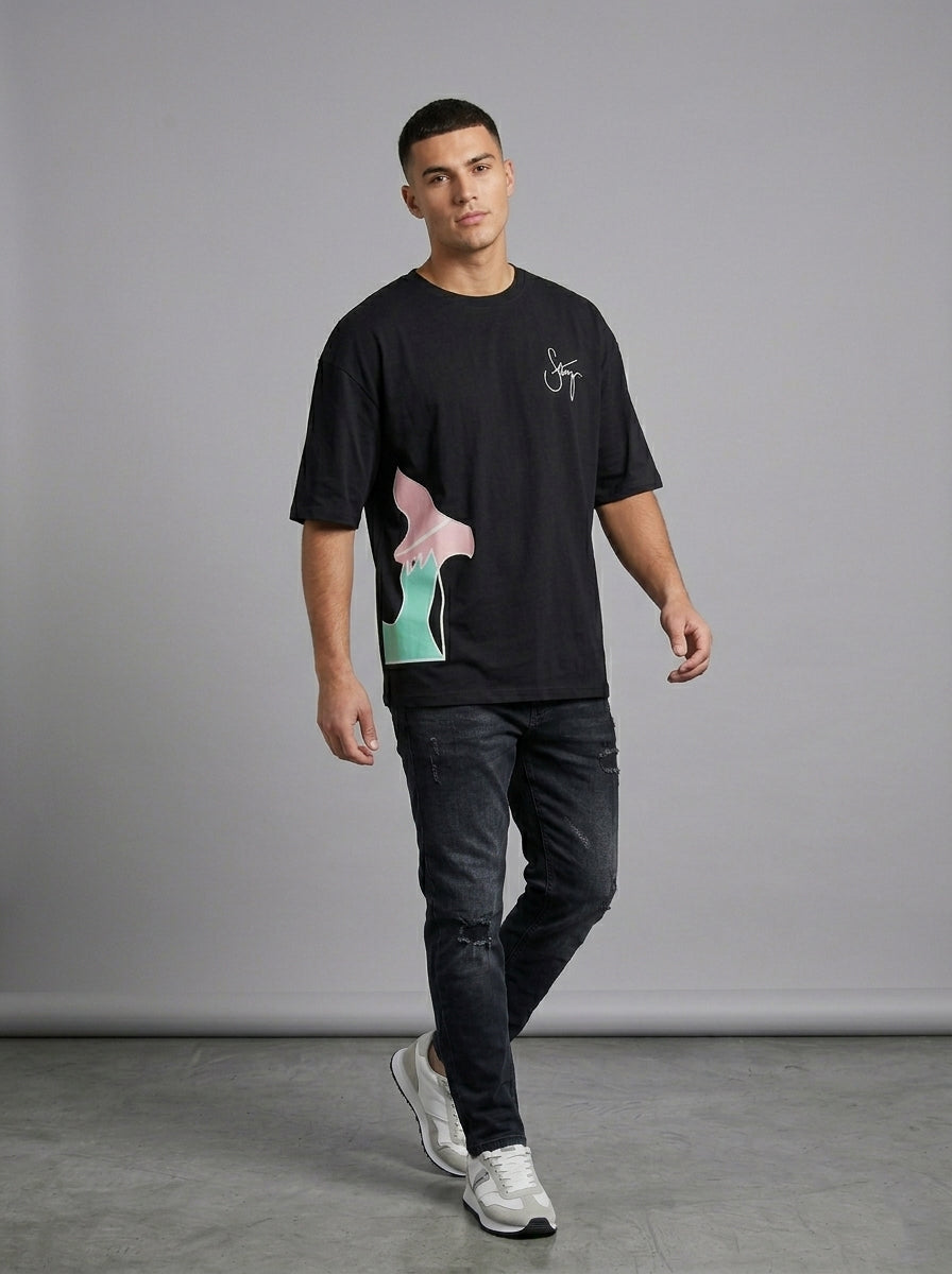 Relaxed Fit Printed Brown T-Shirts