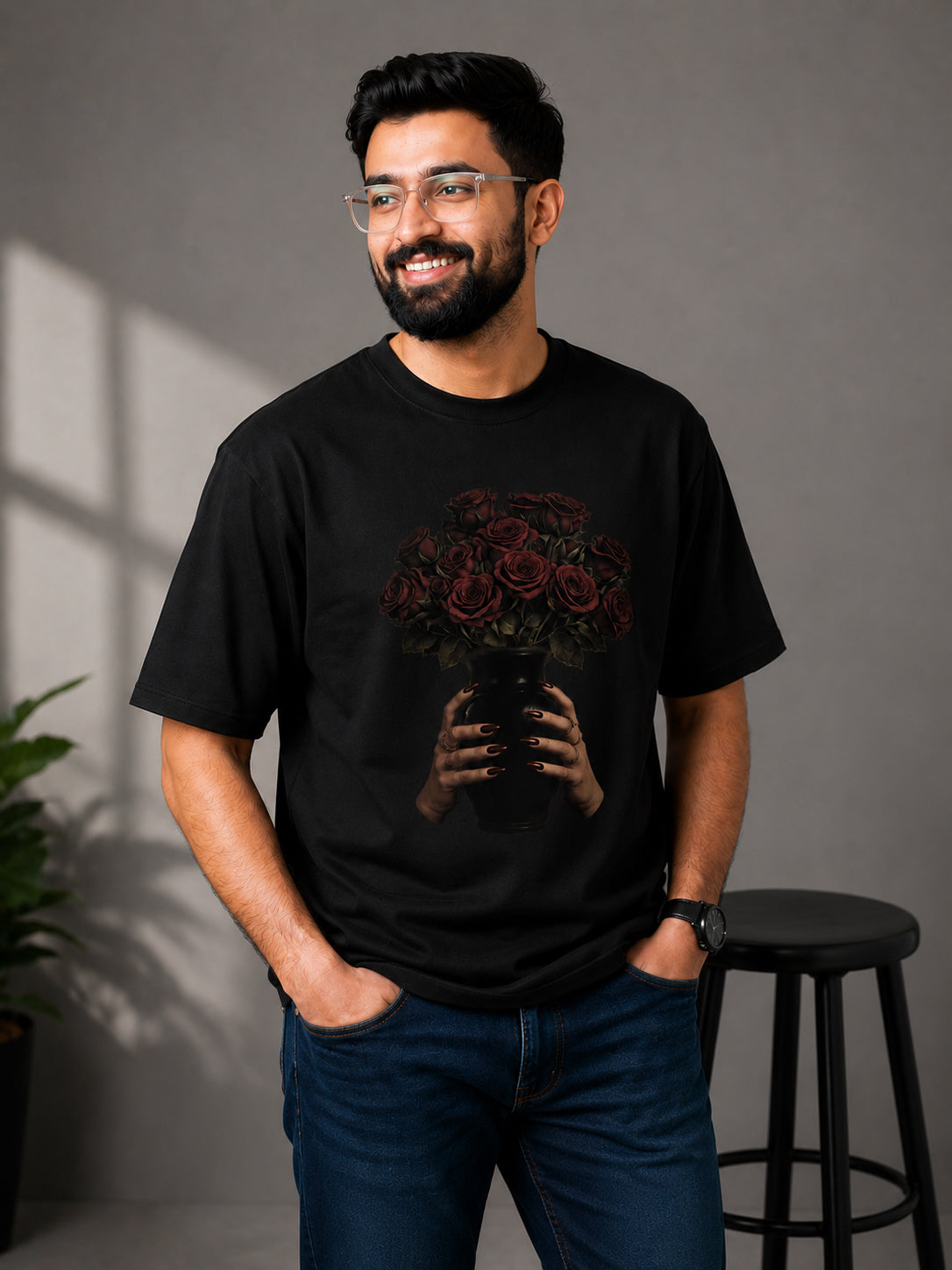 Relaxed Fit Printed Brown T-Shirts